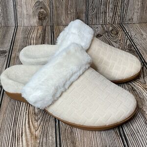 ERGOfoot Womens Orthopedic Slippers Arch Support Sherpa Fleece Lined Size 6 NEW